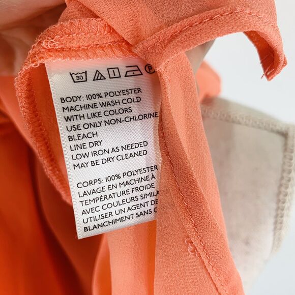 Silence + Noise Urban Outfitters Sheer Button Down Blouse Long Sleeve Peach XS - Picture 9 of 10